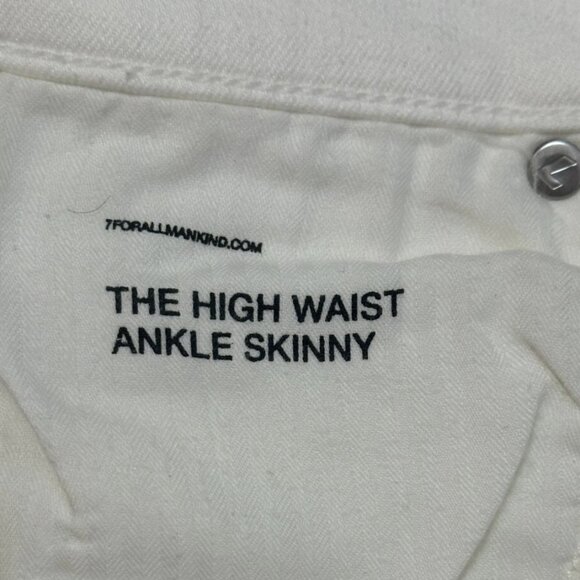 7 For All Mankind Slim Illusion High Waist Ankle Skinny Denim Patchwork 25 Worn1 - Picture 9 of 11